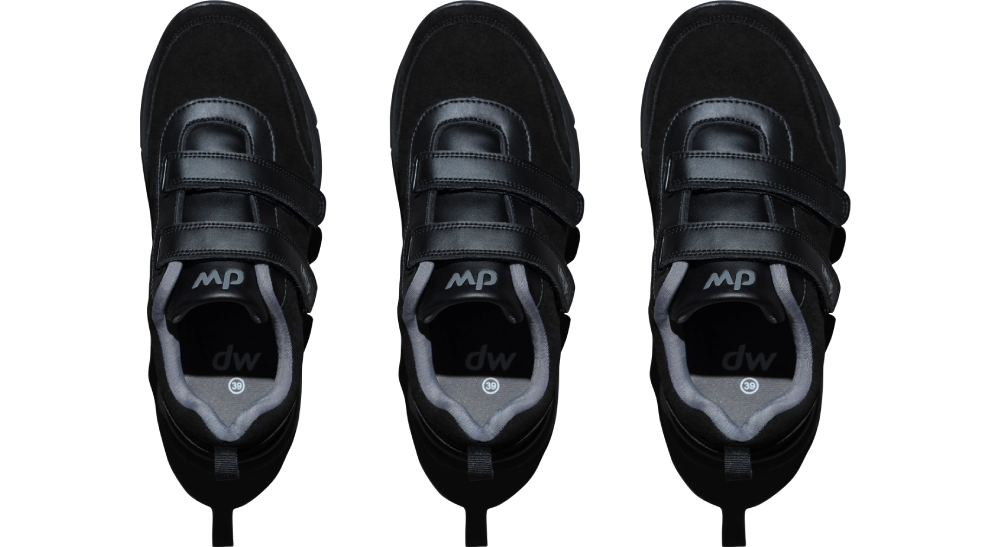 3 different widths of Diawin shoes